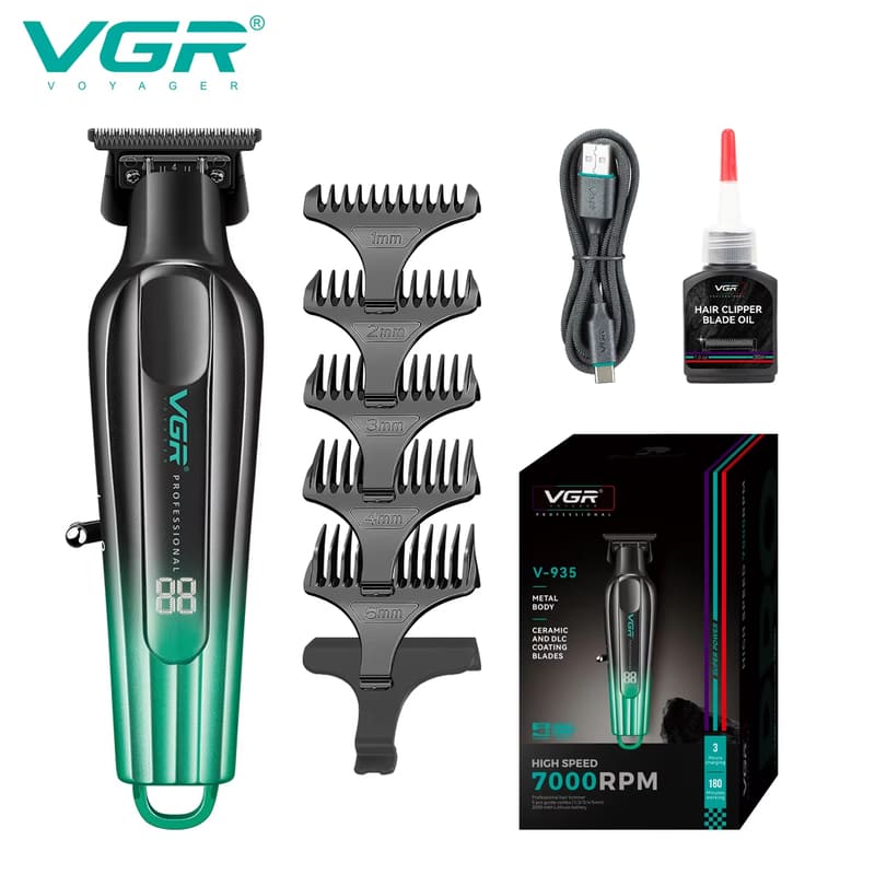 High-quality Gradient Design Hair Clipper for Men with Engraved LED Digital Display  Hair Salon Shaving Clipper  High-power Electric Hair Clipper