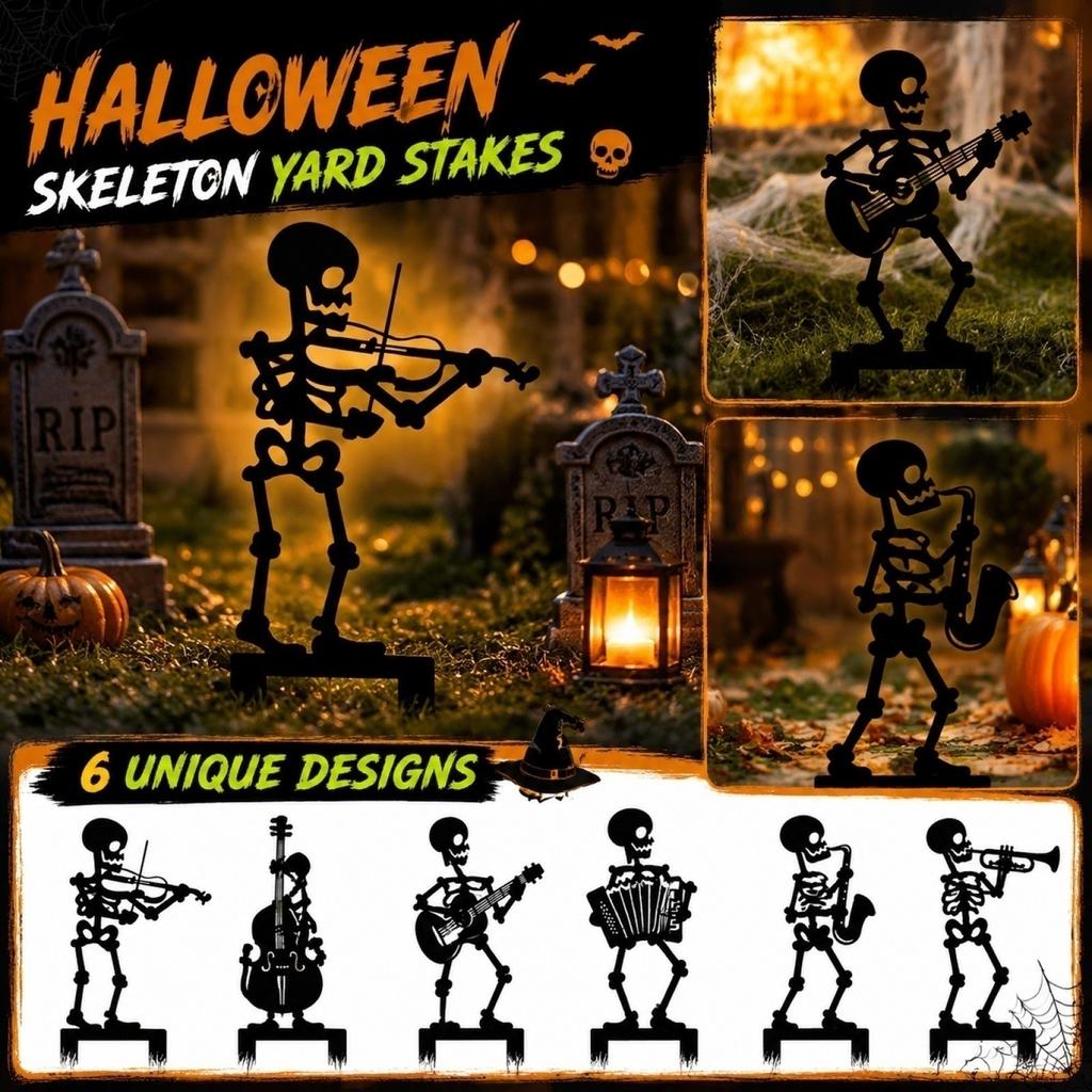 Halloween Skeleton Ground Stakes for Outdoor Decoration