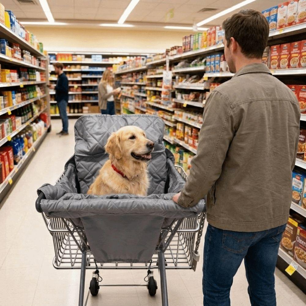 Portable Pet Stroller Cushion Cover Waterproof Shopping Cart Pet Cover  Grocery Cart