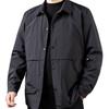Men's Plus Size Windproof Lapel Workwear Jacket - Black/Navy Blue, Casual Loose Fit for Spring/Autumn