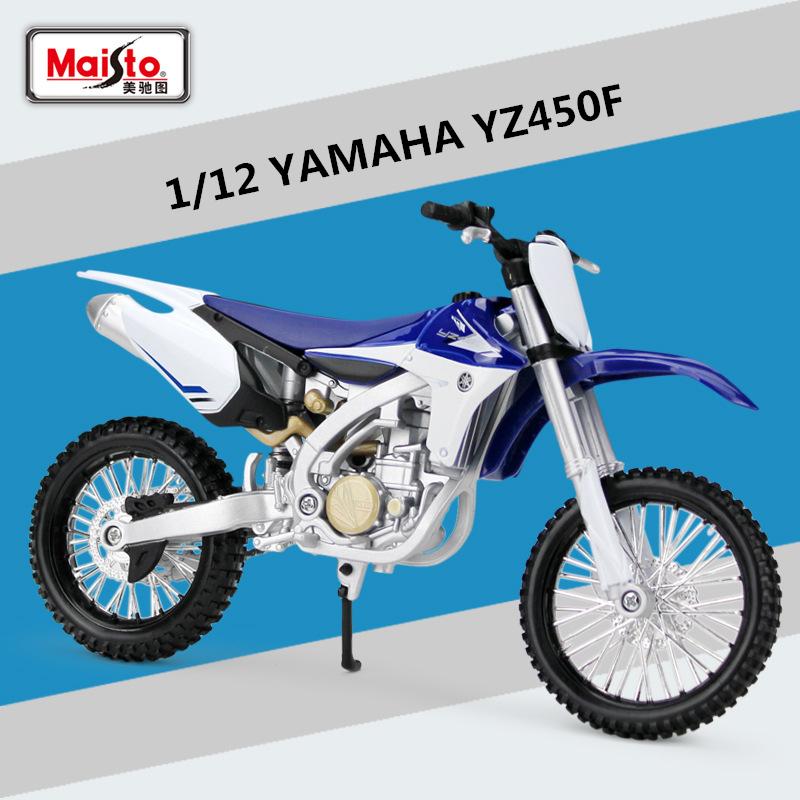 Maisto 1:12 Yamaha Yz450F Legierungs-Rennmotorrad-Modell Simulation Druckguss Geländestraßenmotorrad-Modell Kinderspielzeug Geschenk blue