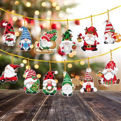 5D Painting Christmas Ornaments Christmas Art Painting Pendant Kit Resin Material Decoration Tool For Christmas Tree Key Chain