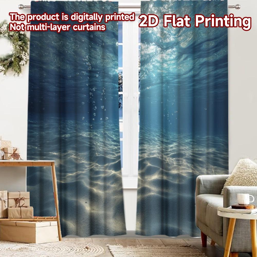 

2pcs, 2D FLAT PRINTING Curtains (Without Rod) Ocean Serenity Halloween Festival Creative Curtains Fabric Curtains Thermal 52.50 × 116.00 cm 2 pcs