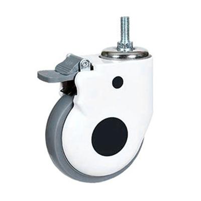 Swivel Caster 5in Low Noise Heavy Duty TPR Wheel Accessory Replacement with Brake for Cart Universal Wheel with Brake