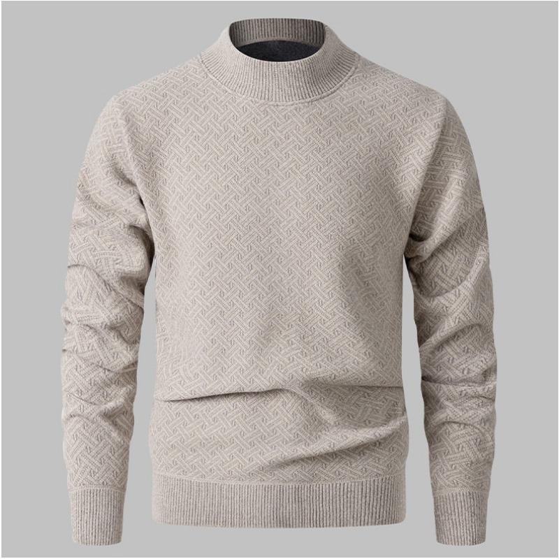 Men S Casual Half Turtleneck Fleece Thick Knit Sweater