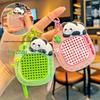 Chaveiro Tabuleiro de Graffiti Bola de Aço Flor de Panda - Brinquedo para Alívio do Estresse e Pingente de Mochila para Crianças