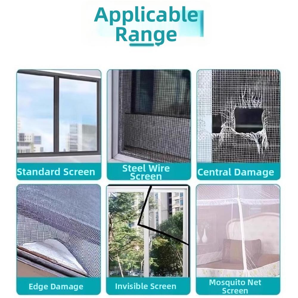 Insect Proof Repair Patch Stickers Self-Adhesive Anti-mosquito Mesh Self-Adhesive Tape  for Kitchen