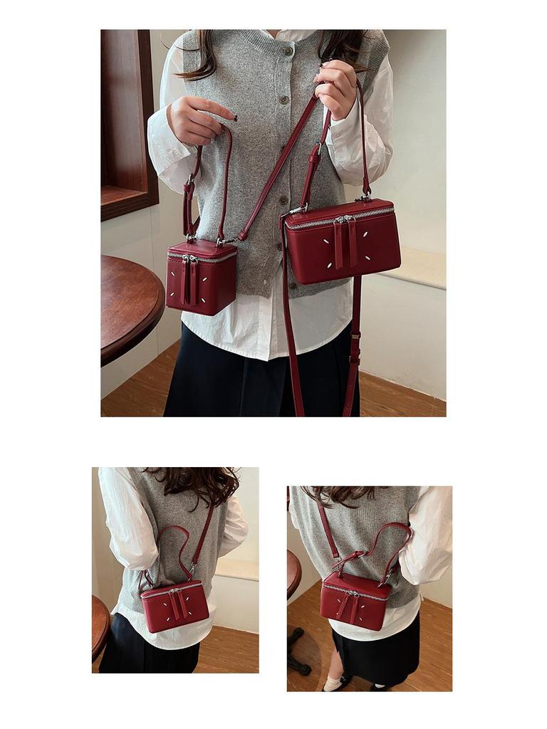 2024 Koreanischer Stil Damen Vielseitige Umhänge Quadratische Tasche - Schlichtes, Nischen-Design