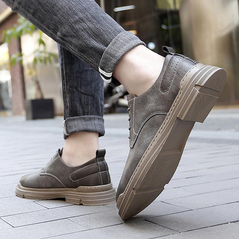 Fashion New Luxury Brand Lace-Up Oxfords for Men Shoes Hot Sale All-match Men Casual Shoes Genuine Leather Male Comfortable Walking Shoe