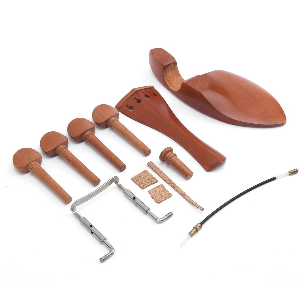 Violin Part Accessory Jujube Wood with ChinRest EndpinTailpieceTuning PegsGut for 44