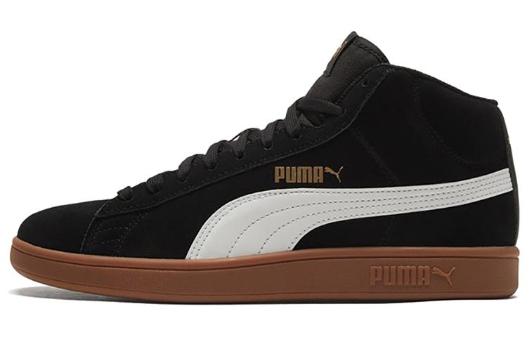 PUMA Smash V2 Mid Black White Brown 366923-09 35.5