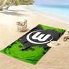 VfL Wolfsburg Print Strandtuch, Großes Weiches Schnelltrocknendes Handtuch für Strand Camping Schwimmen