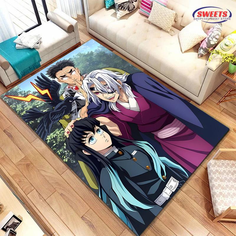 New Arrival ! Customized Demon Slayer Carpet, Demon Slayer Nine Hashira Living Room Bedroom Bed Mat, Non-slip Durable Office Rug