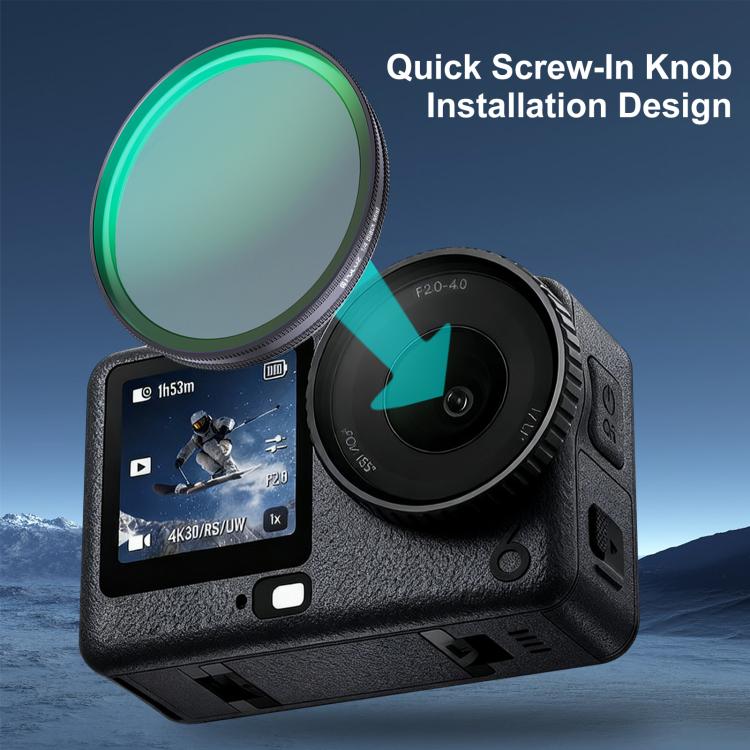 1/4 Black‑Mist Lens‑Filter, Multi‑Coat Optical‑Glass Quick‑Release Camera‑Filter For DJI Osmo Action 6 Action‑Camera