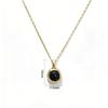 Arvaleff High-End Retro Black Agate Irregular Pendant Necklace for Women - European & American Copper INS Style