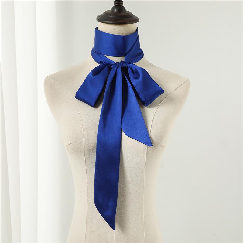 Influencer Style Silk Scarf: Hair Tie, Solid Color, Long & Narrow, Korean Style Necktie, Flowing Ribbon for Women