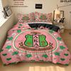 Aka Pattern Bedding Quilt Set Quilt Cover Pillowcase Home Birthday Gift(1 * duvet cover + 2 * pillowcase, without core)