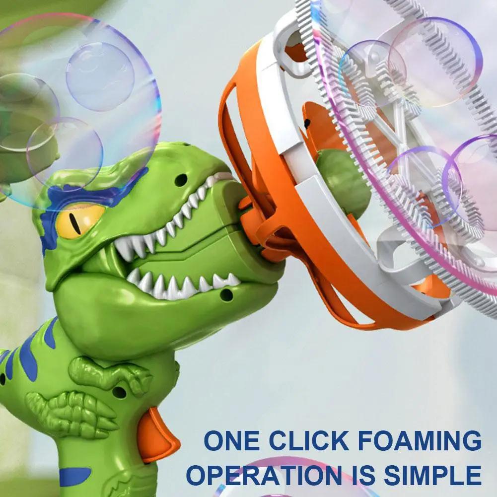 Soap Bubble Gun Dinosaur Electric Blowing Tuba Bubbles Machine Automatic Blower Toys Summer Outdoor Games Party Toy For Kid Gift