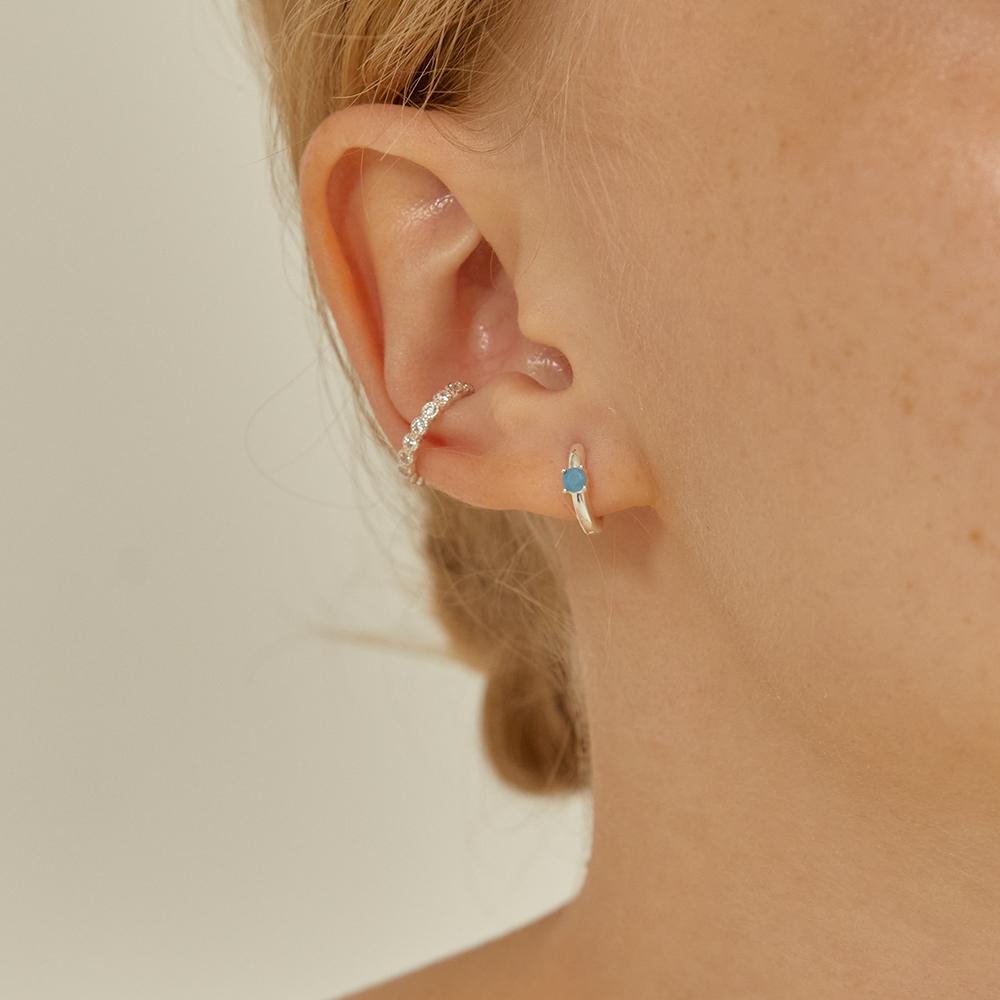 Lunne Silver Flower Dot Q Ear Cuff #Lse06