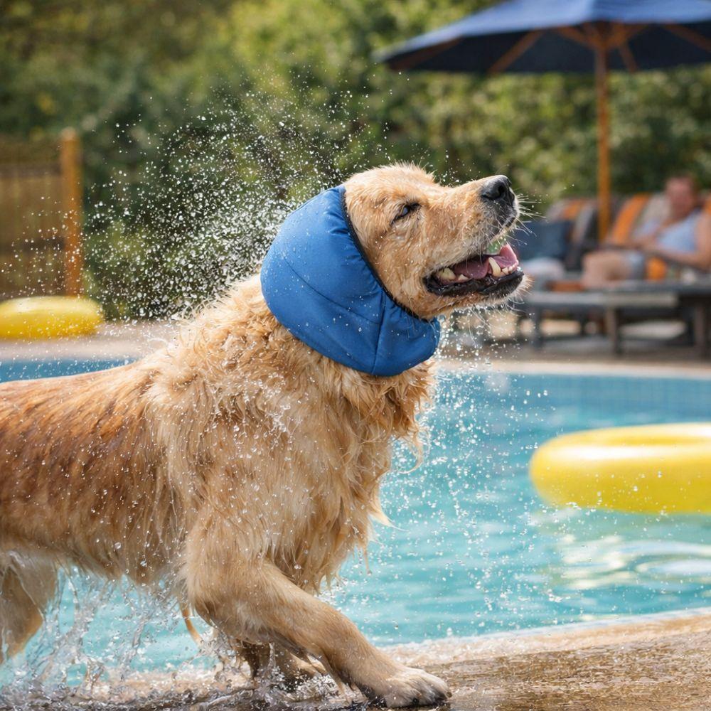 Noise Reduction Dog Ear Muffs Hearing Protection Pet Bathing Cap Pet Calming Hood  Force Dry
