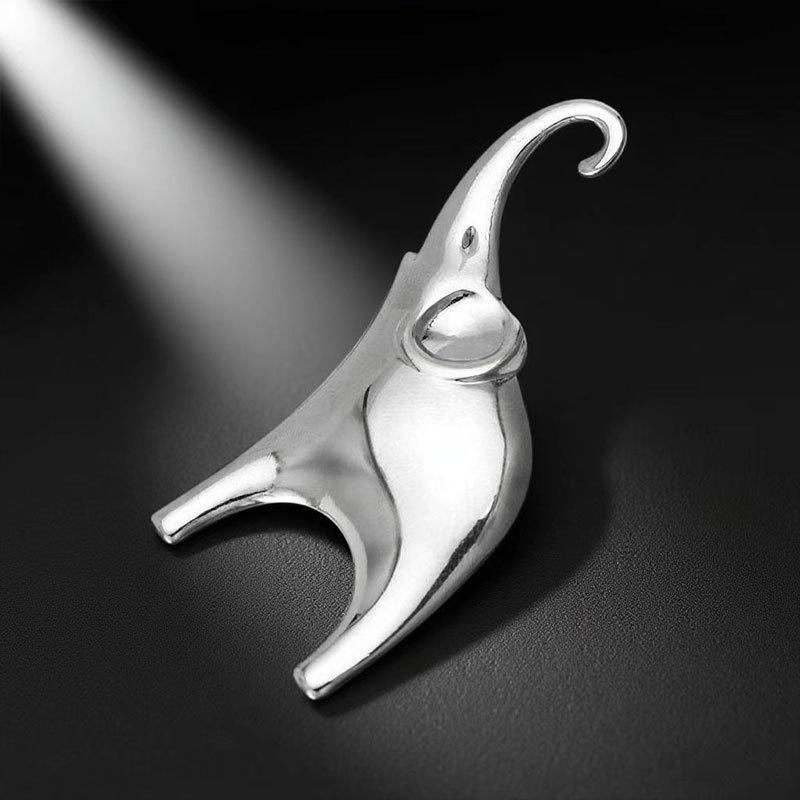 Stainless Steel Elephant Brooch Simple Atmosphere High-End Pin Temperament Personalized Clothing Accessories