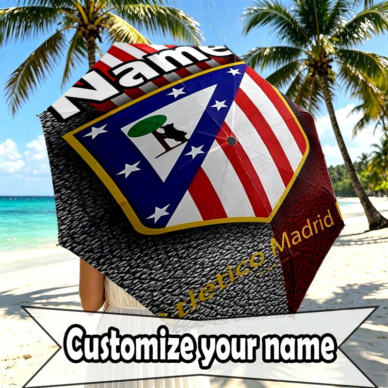Custom Name Personalized football team Print Umbrella, Auto Open Close, 8‑Rib Sturdy Frame, Commute Camping Hiking Use, Birthday Gift