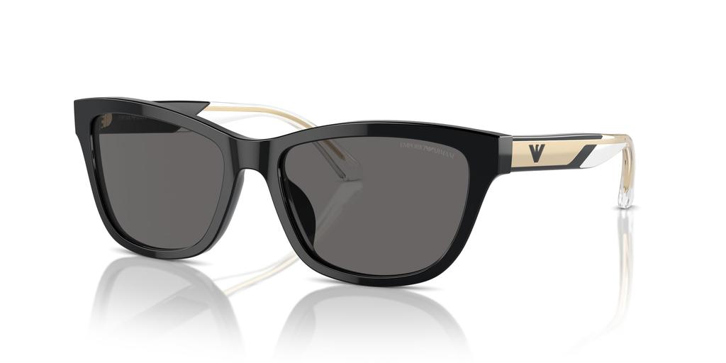 Emporio Armani Damen Sonnenbrille, glänzend schwarz, EA4227U, Größe 56