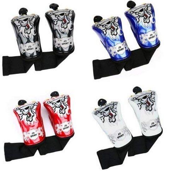 

Fairway Wood Cover Skull King Series 3 and 5 Set of 2 White Select Plaza Black, Blue, Red, (White)