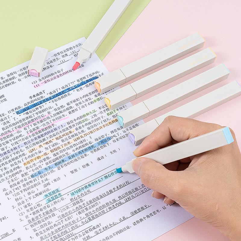 6pcs Light Color Highlighter Pen Set Soft Brush Art Marker Liner for Drawing Painting Office School