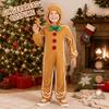 Tuta con Cerniera a Forma di Omino di Pan di Zenzero con Cappuccio Costume di Natale per Bambini