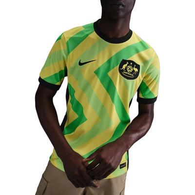 Nike Dri Fit Australia 2025/26 Hjemmefotballdrakt Herre Lys Spenningsgul II/Profesjonell Grønn FQ8836-710
