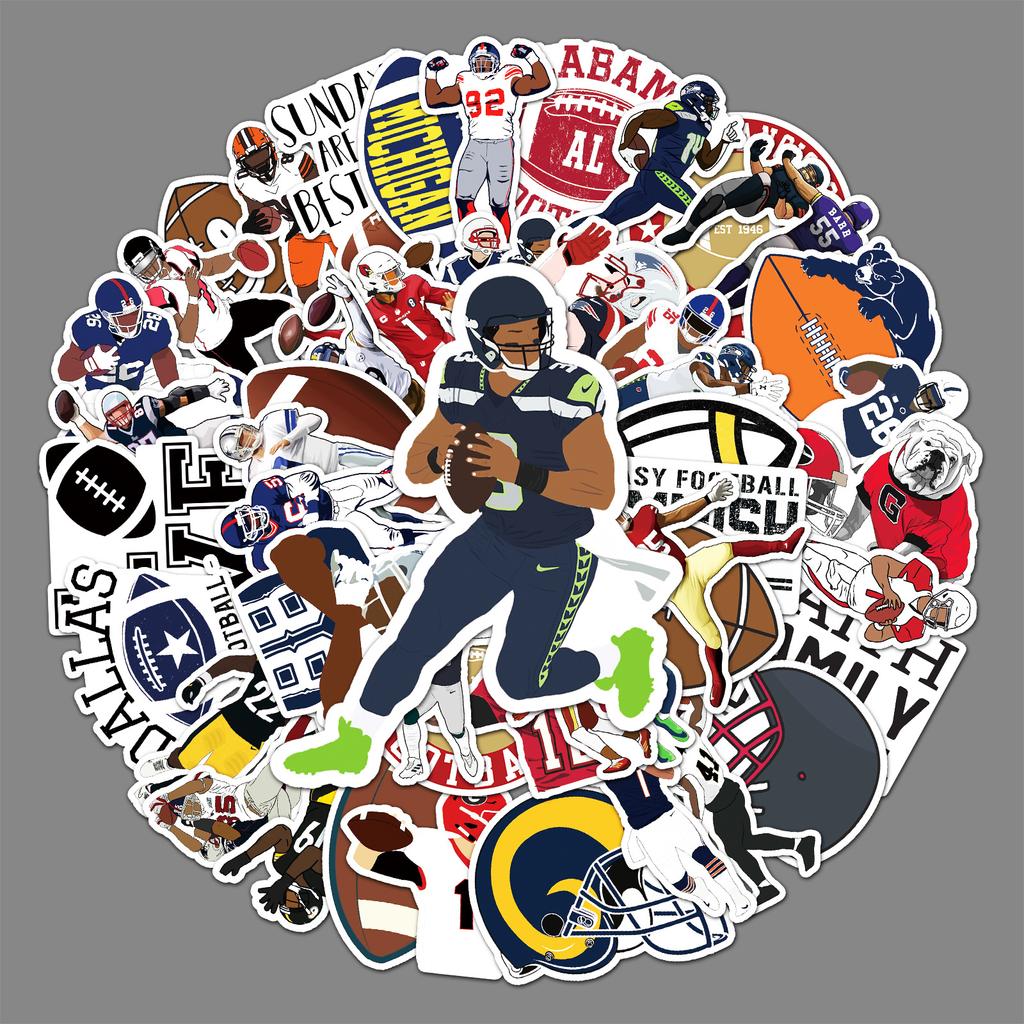 50 Rugby Doodle Personalisiert Sport Kreativ Guka DIY Skateboard Wasserbecher Koffer Aufkleber Wasserdicht