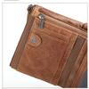 Neue RFID-Anti-Diebstahl-Bürste Rindsleder Herren-Geldbörse Leder Kurze Herren-Geldbörse Doppel-Reißverschluss-Geldbörse