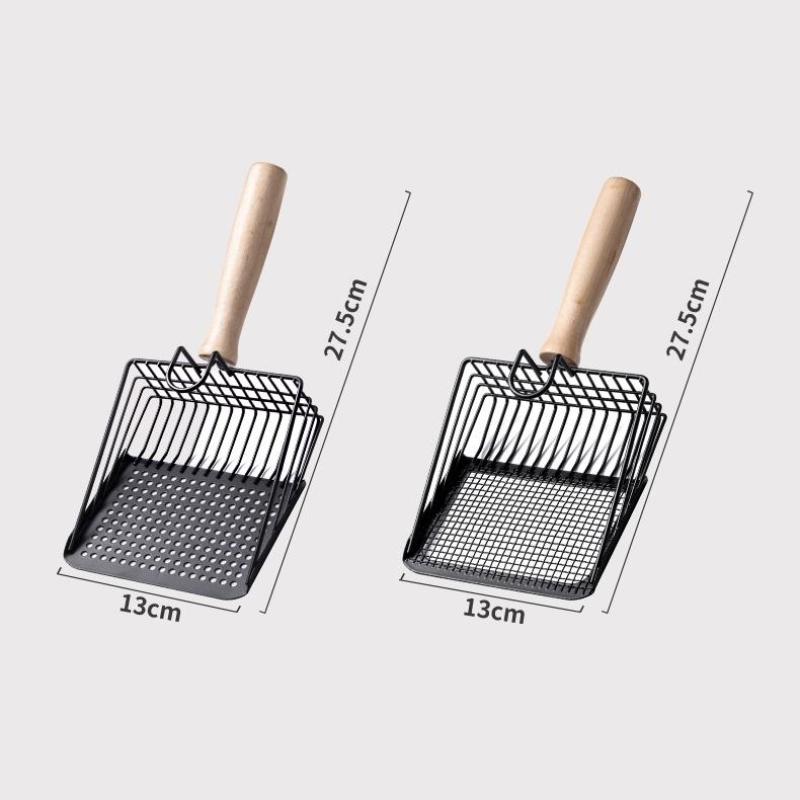 Große Edelstahl Metall Sand Schaufel Feine Löcher Tofu Sand Streu Schaufel Schmutzschaufel Haustierbedarf