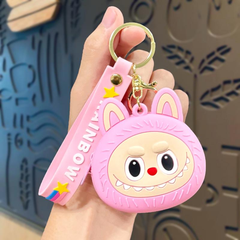 Cartoon Cute Labubu Coin Purse & Keychain Card Holder – Children's Gift & Earphone Bag