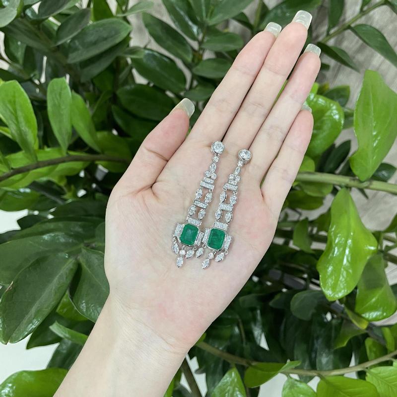 

Роскошные серьги-подвески из 100% стерлингового серебра 925 пробы с изумрудами для женщин, сверкающие бриллианты из высокоуглеродистого сплава, свадебные украшения для вечеринок, подарки