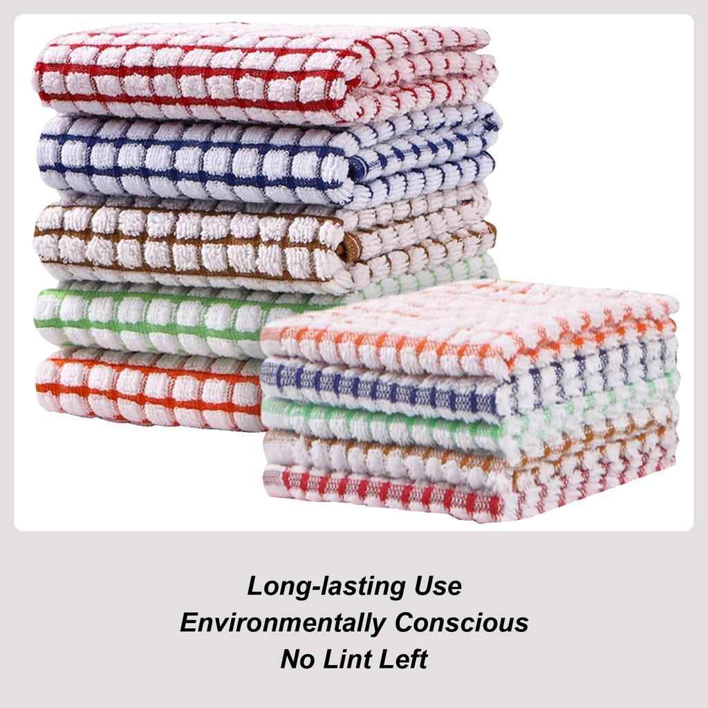 Cotton Dish Towels 10X Cotton Kitchen Dish Towels Absorbent 15.75x11.02 Inches Ultra Soft Cotton Cloth Quick-Drying Flour Sack