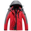 Unisex Wasserdichte Winddichte Outdoorjacke Wandern Skifahren Camping Laufen - Einfarbige Kapuzen-Winterjacke mit Fleecefutter