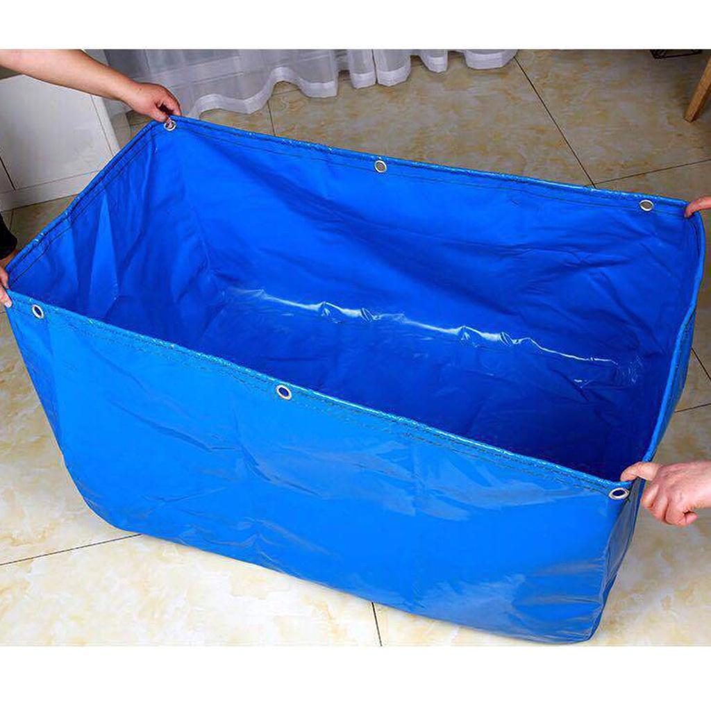 Foldable Waterproof Outdoor Blue Pool Fish Tank Pond 1x1.5x0.6M PVC Coated Banner Anti-UV Swimming Pool Blue Movable Blue Coated Banner