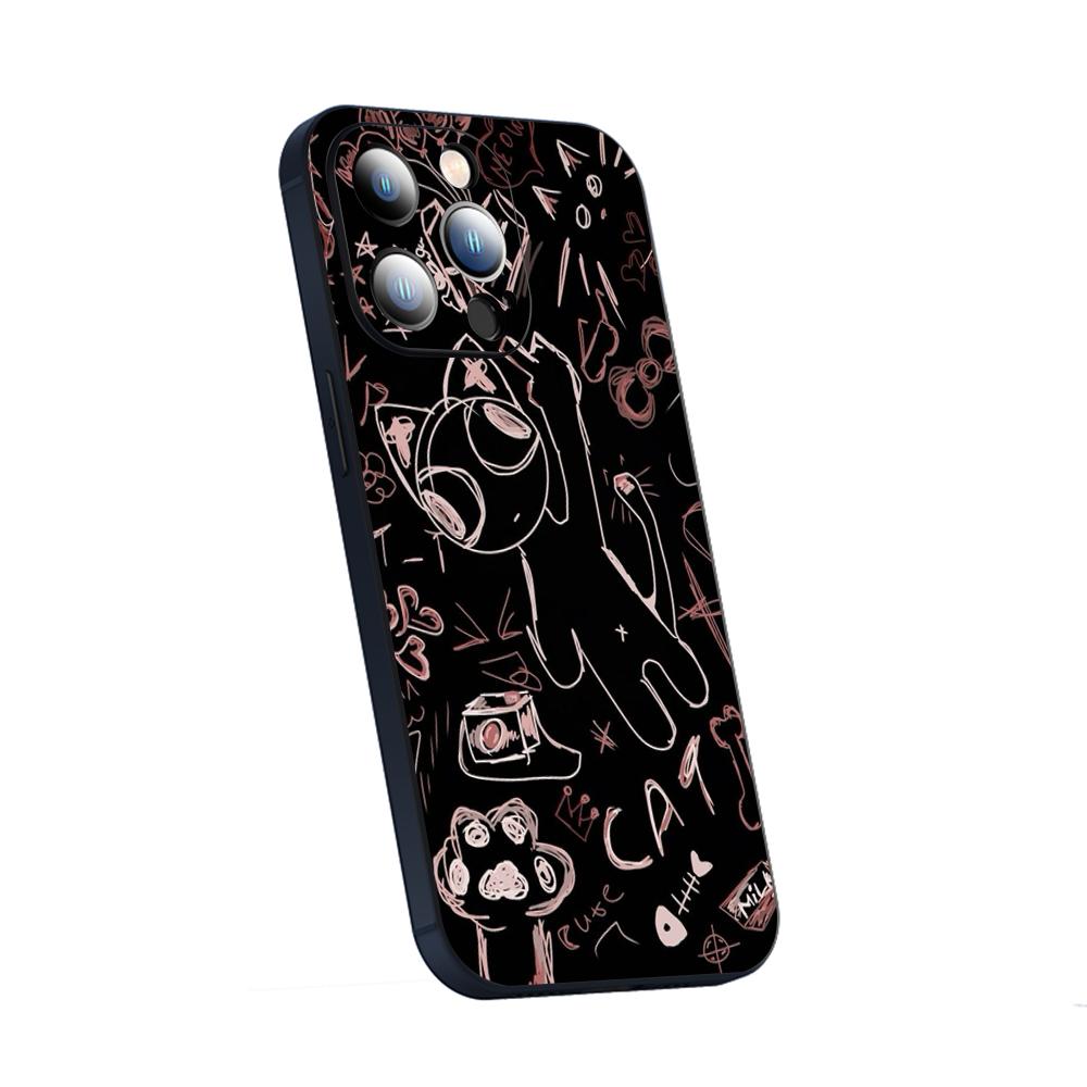 Cat universe cute fashion design Phone Case For iPhone 17 16 e 15 14 13 12 Plus Mini Pro Max Soft black Shockproof Cover