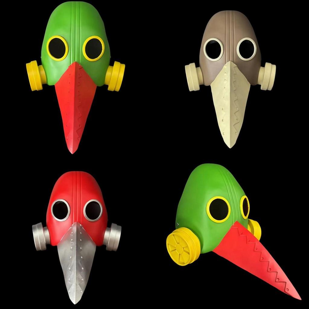 Maschera Chainsaw Man in Resina Oggetto di Scena con Design a Becco d'Uccello per Decorazioni di Natale e Halloween