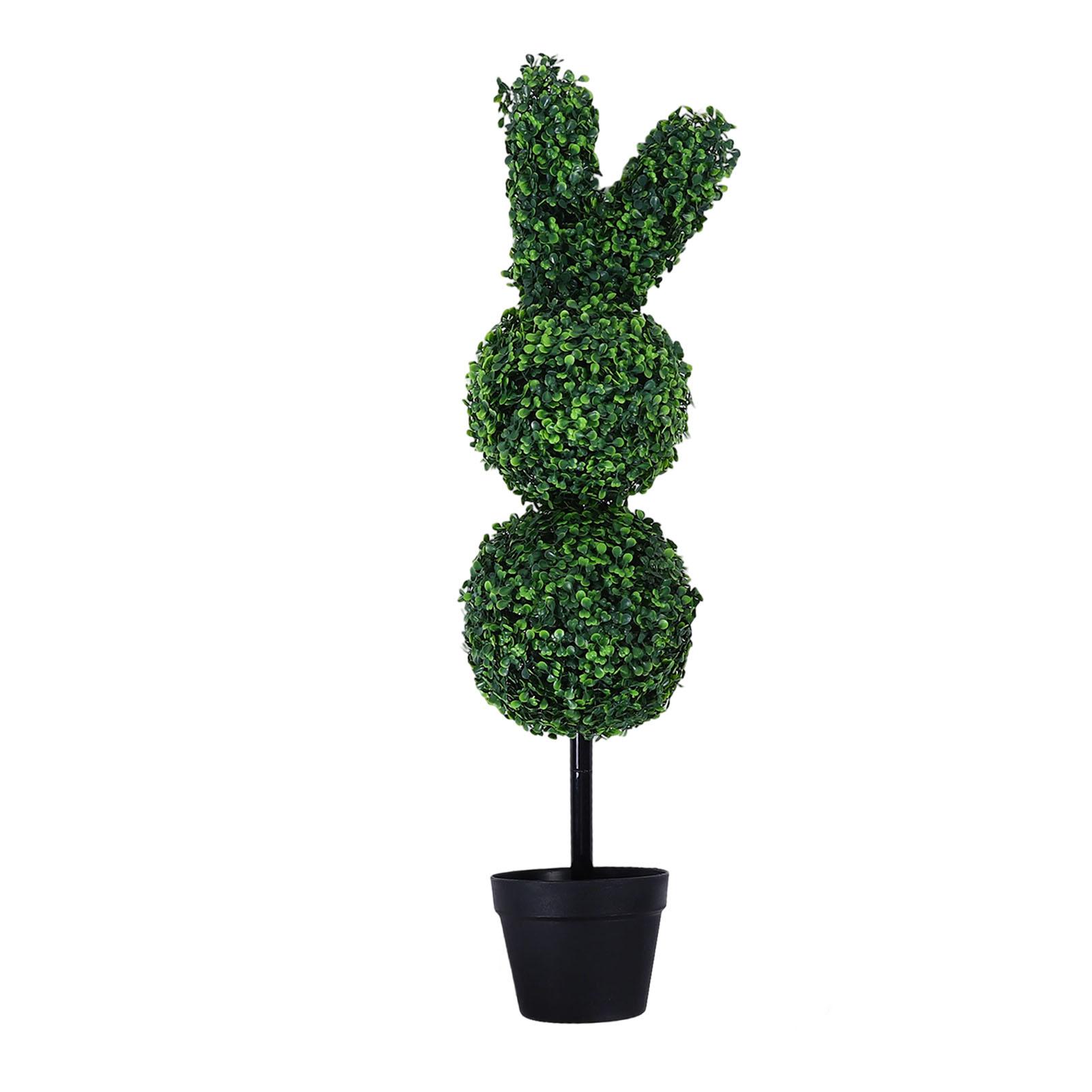 

Rabbit Artificial Topiary Tree 90cm Artificial Bunny Shaped Topiary Outdoor Decoration for Indoor Outdoor
