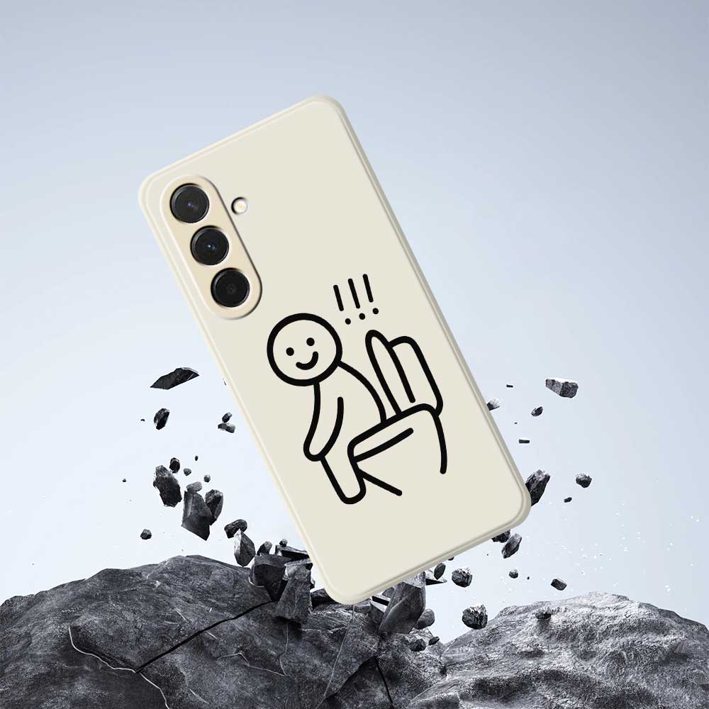 For Samsung Galaxy A36 5G Case Stickman Toilet Pattern Printing Straight Edge TPU Phone Back Cover