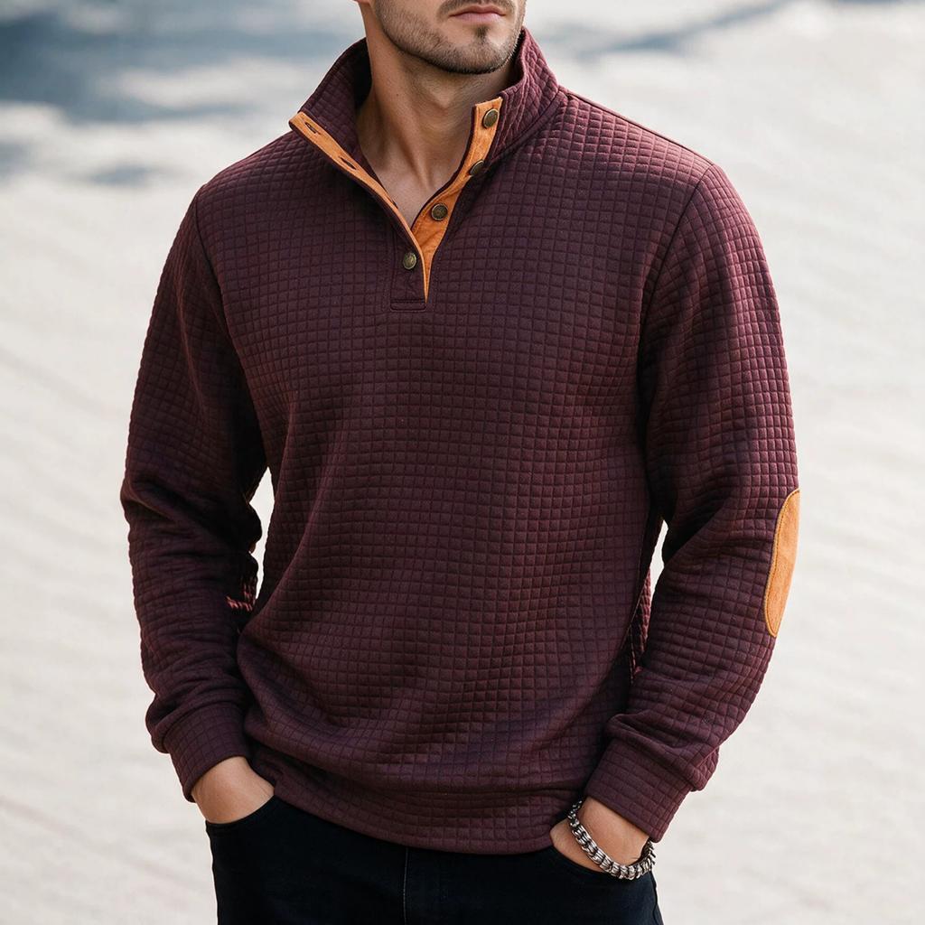 Men's Knit Long Sleeve Crewneck Sweatshirt for Casual Daily Wear