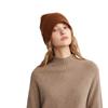 Pure Cashmere Autumn and Winter New Women's Simple Solid Color Pile Hat Warm Toe Knitted Hat