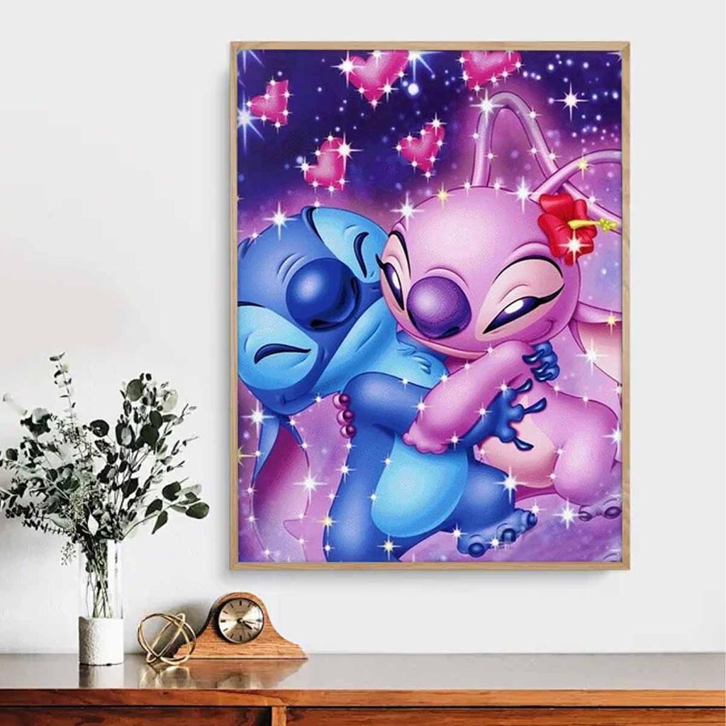 Full Round Diamond Painting Stitch and His Girlfriend Art Rhinestone Picture Mosaic DIY 5D Cross Stitch Embroidery Home Decoration