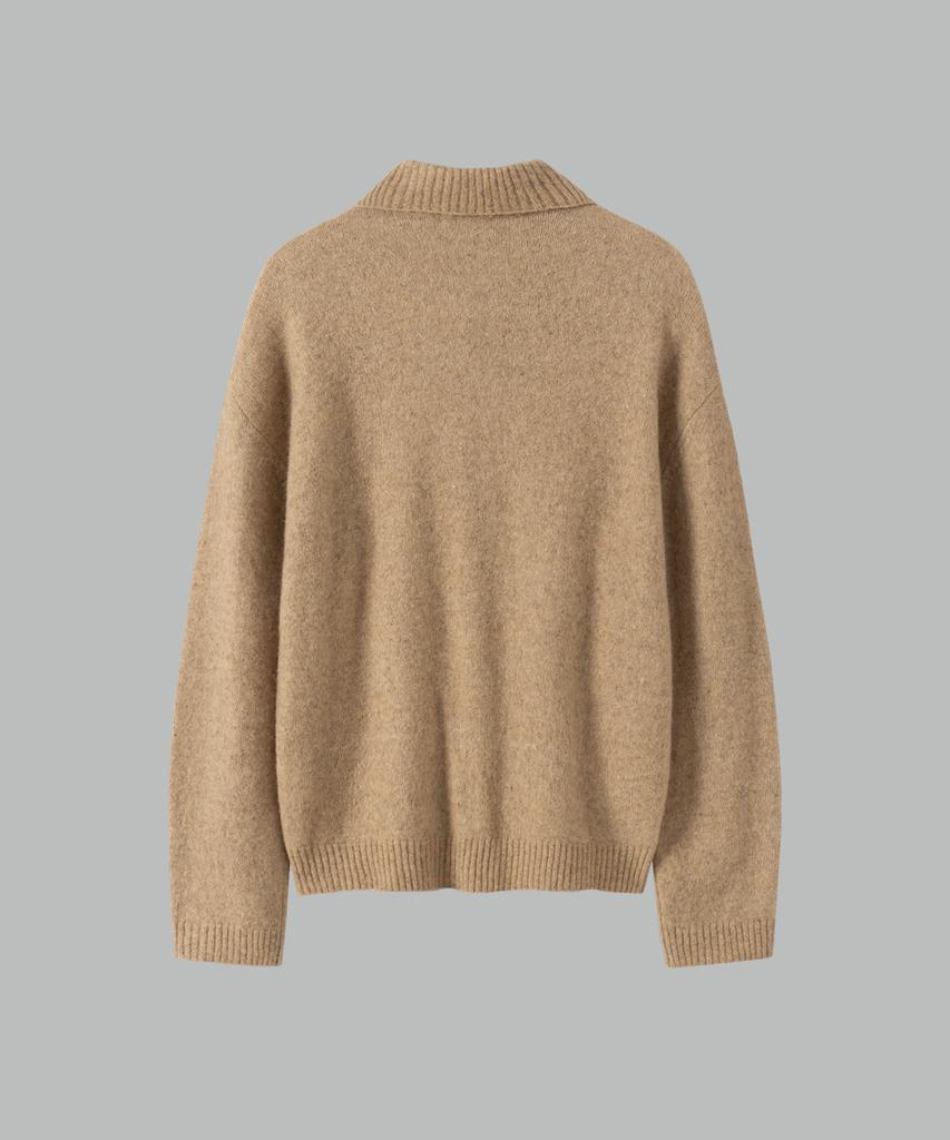 NONBLANK Mohair Crop Collar Knit_Beige