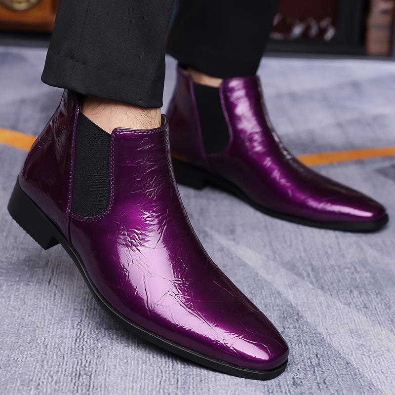 Autumn Winter Leather Chelsea Boots for Men Designer Soft-soled Business Men Dress Shoe Fashion Comfortable Ankle Boots Big Size