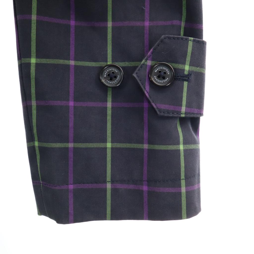 MACKINTOSH PHILOSOPHY Made In Japan Check Pattern Stainless Collar Coat Women Used