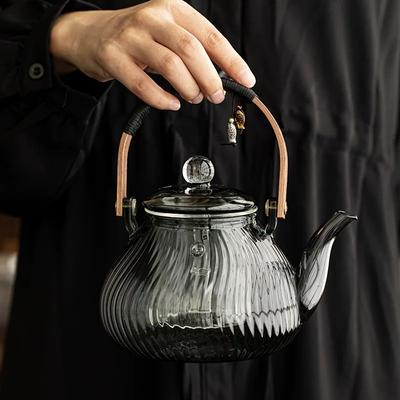 700ml Sternenhimmel Deckel Graue Glas Teekanne mit Siebeinsatz Hitzebeständig Kochend Wasser Teekessel Teekanne Zubereitung Gesundheits Tee Zubehör